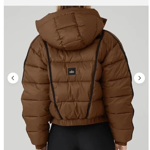 Alo Yoga Aspen Love Puffer Coat Jacket Cinnamon Brown XS - Picture 2 of 7